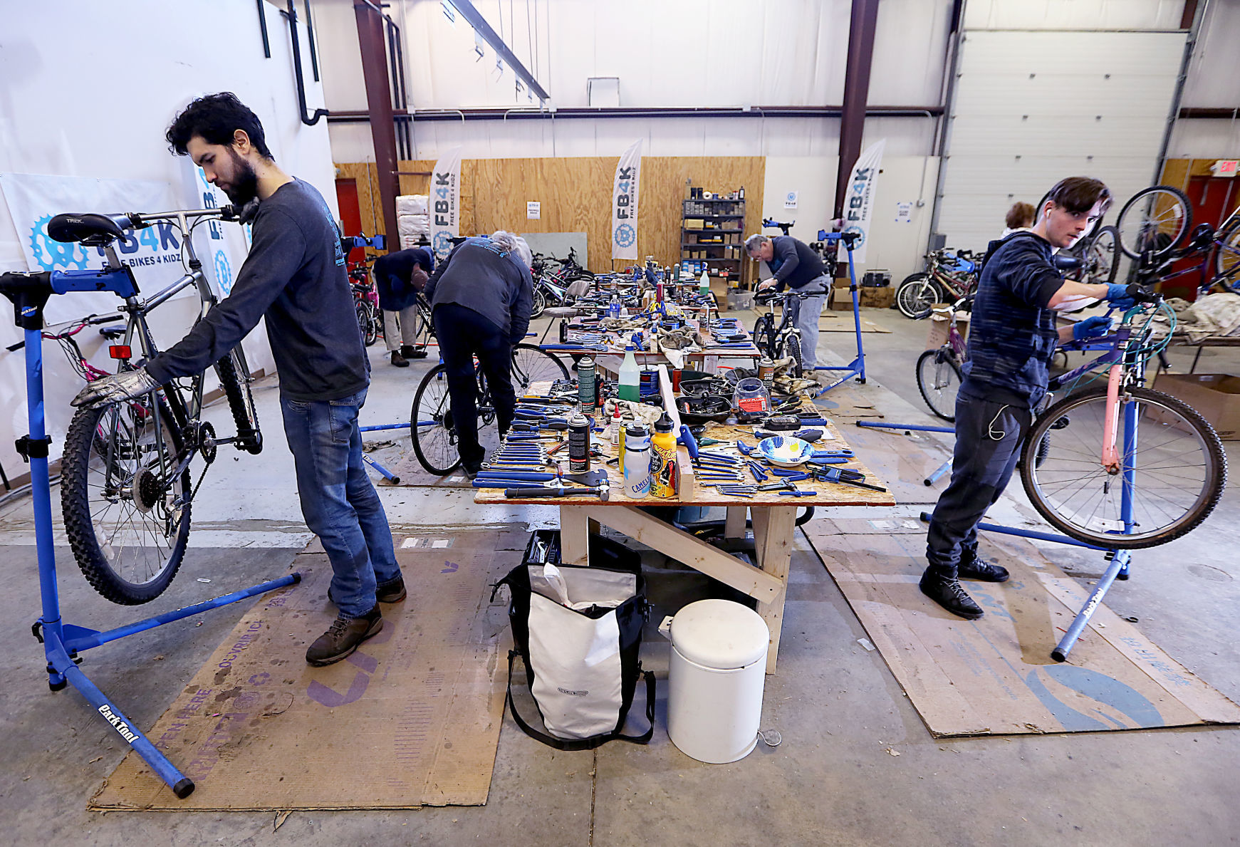 Mechanics at Free Bikes 4 Kidz Madison